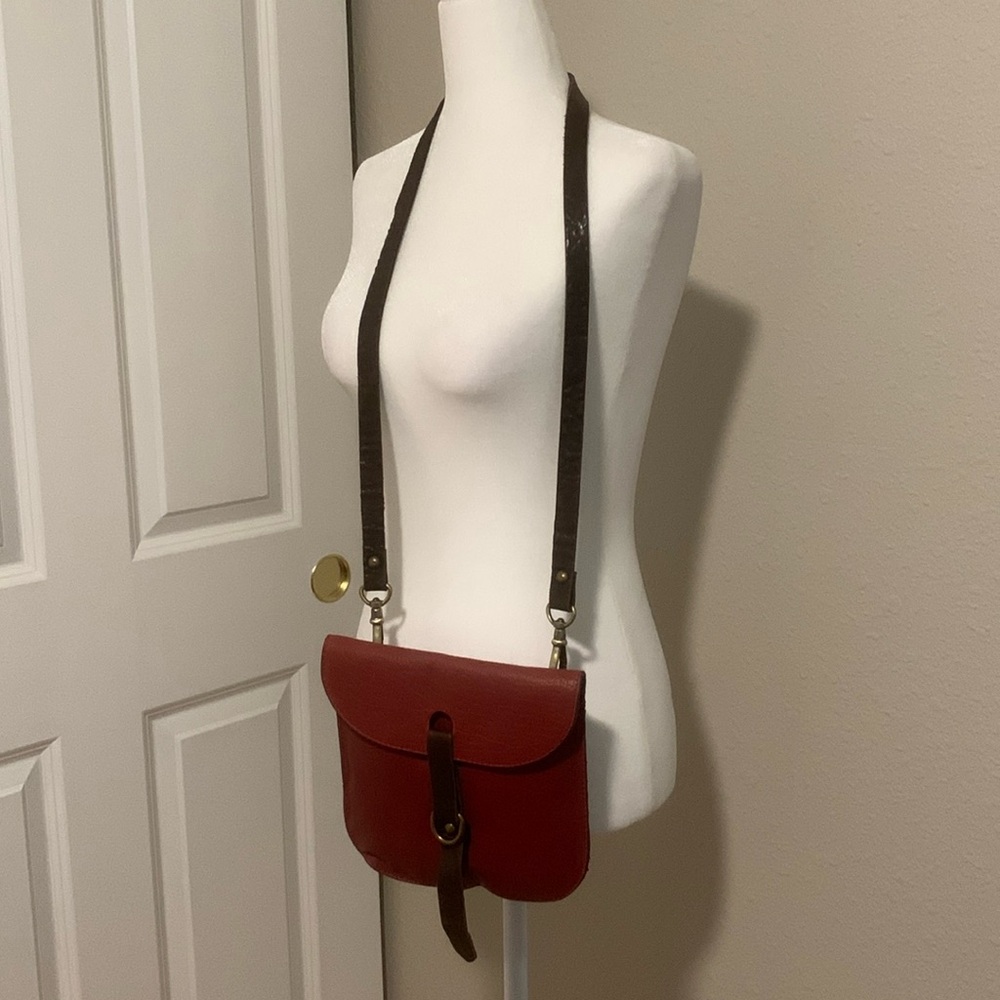 All leather small crossbody bag